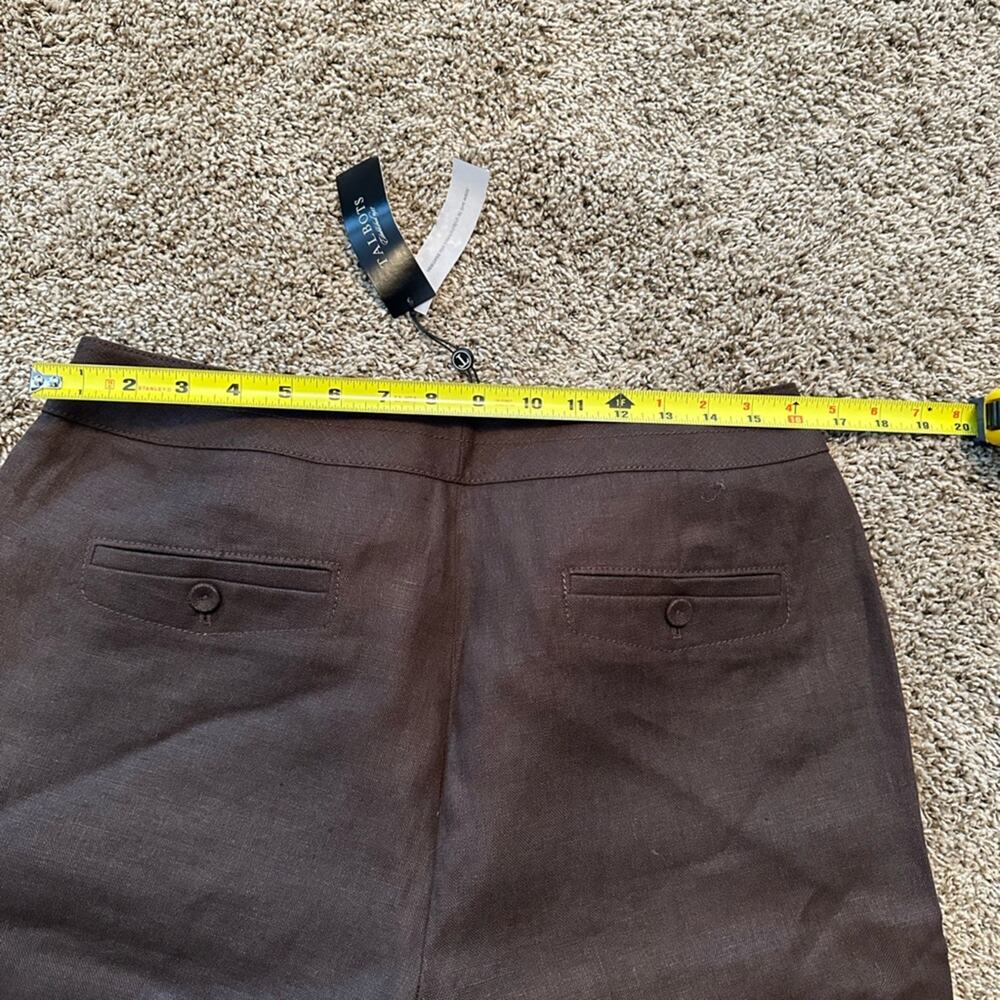 Talbots Brown Women’s 14 Heritage wide leg Pure Irish Linen pant ☘️ 👖 NWT - Picture 6 of 15